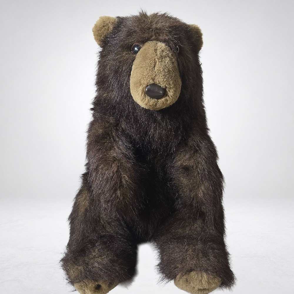 Vintage 1983 Carousel Brown Plush Teddy Bear 15in Korea Washable
